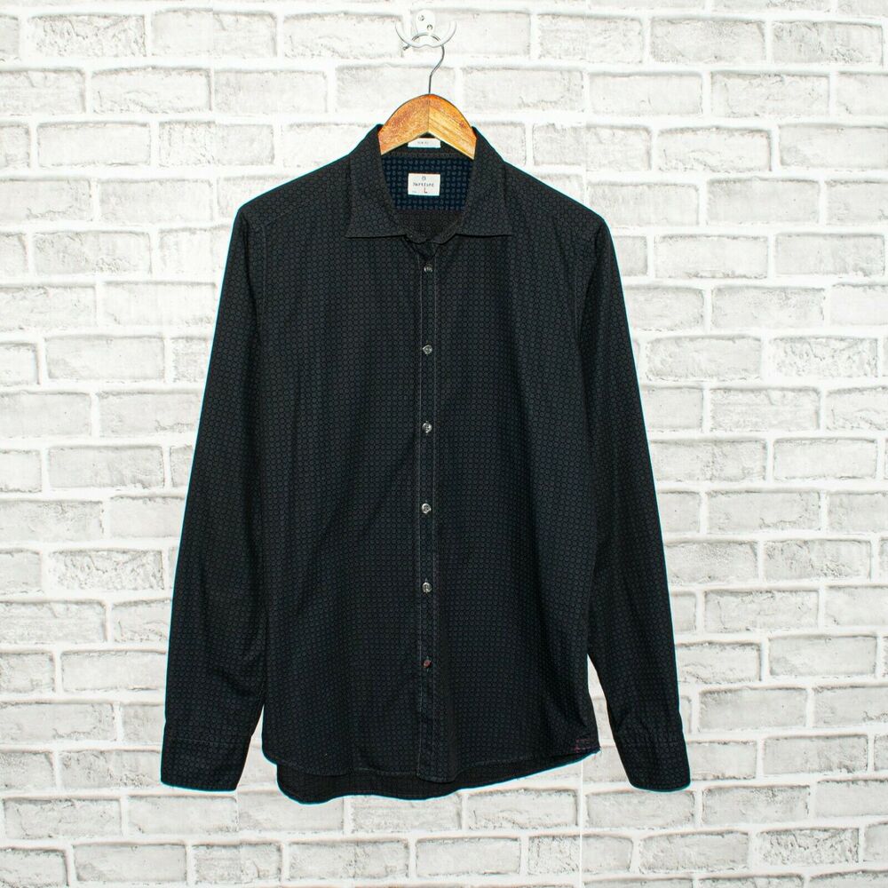 Hartford Slim Fit Button up Shirt Dark Gray Floral Large